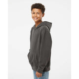 PRM1500Y Independent Trading Co. Youth Midweight Pigment-Dyed Hooded Sweatshirt Pigment Black