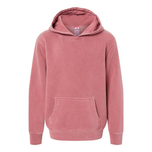 PRM1500Y Independent Trading Co. Youth Midweight Pigment-Dyed Hooded Sweatshirt Pigment Maroon