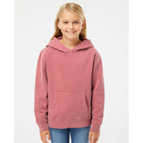 PRM1500Y Independent Trading Co. Youth Midweight Pigment-Dyed Hooded Sweatshirt Pigment Maroon