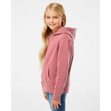 PRM1500Y Independent Trading Co. Youth Midweight Pigment-Dyed Hooded Sweatshirt Pigment Maroon