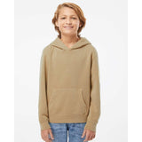 PRM1500Y Independent Trading Co. Youth Midweight Pigment-Dyed Hooded Sweatshirt Pigment Sandstone