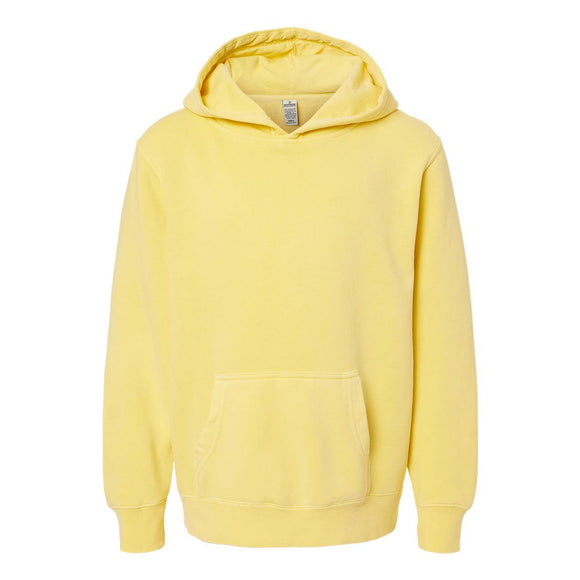 PRM1500Y Independent Trading Co. Youth Midweight Pigment-Dyed Hooded Sweatshirt Pigment Yellow