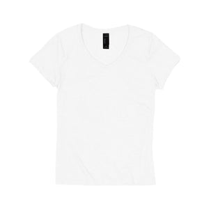 42VT Hanes Perfect-T Women’s Triblend V-Neck T-Shirt Eco White