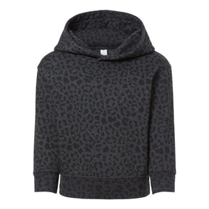 3326 Rabbit Skins Toddler Pullover Fleece Hoodie Black Leopard