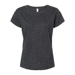 3516 LAT Women's Fine Jersey Tee Black Leopard