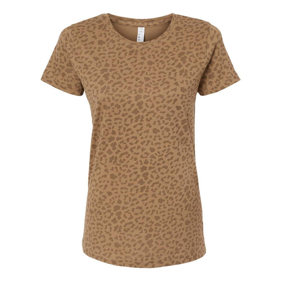 3516 LAT Women's Fine Jersey Tee Brown Leopard