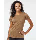 3516 LAT Women's Fine Jersey Tee Brown Leopard