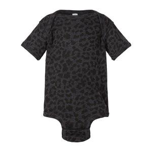 4424 Rabbit Skins Infant Fine Jersey Bodysuit Black Leopard