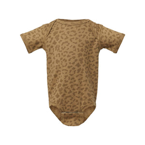 4424 Rabbit Skins Infant Fine Jersey Bodysuit Brown Leopard