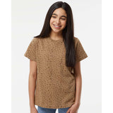 6101 LAT Youth Fine Jersey Tee Brown Leopard