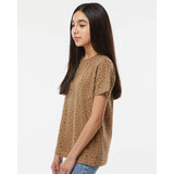 6101 LAT Youth Fine Jersey Tee Brown Leopard