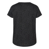 3816 LAT Curvy Collection Women's Fine Jersey Tee Black Leopard