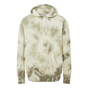 PRM4500TD Independent Trading Co. Midweight Tie-Dyed Hooded Sweatshirt Tie Dye Olive