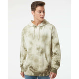 PRM4500TD Independent Trading Co. Midweight Tie-Dyed Hooded Sweatshirt Tie Dye Olive